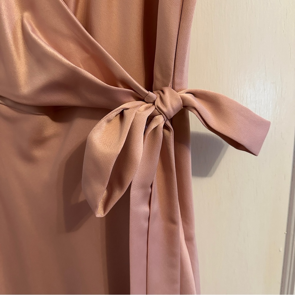 BHLDN Blush Pink Midi Wrap Dress - Picture 7 of 9